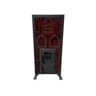 Brown terracotta Premium 4r  stove with glass door